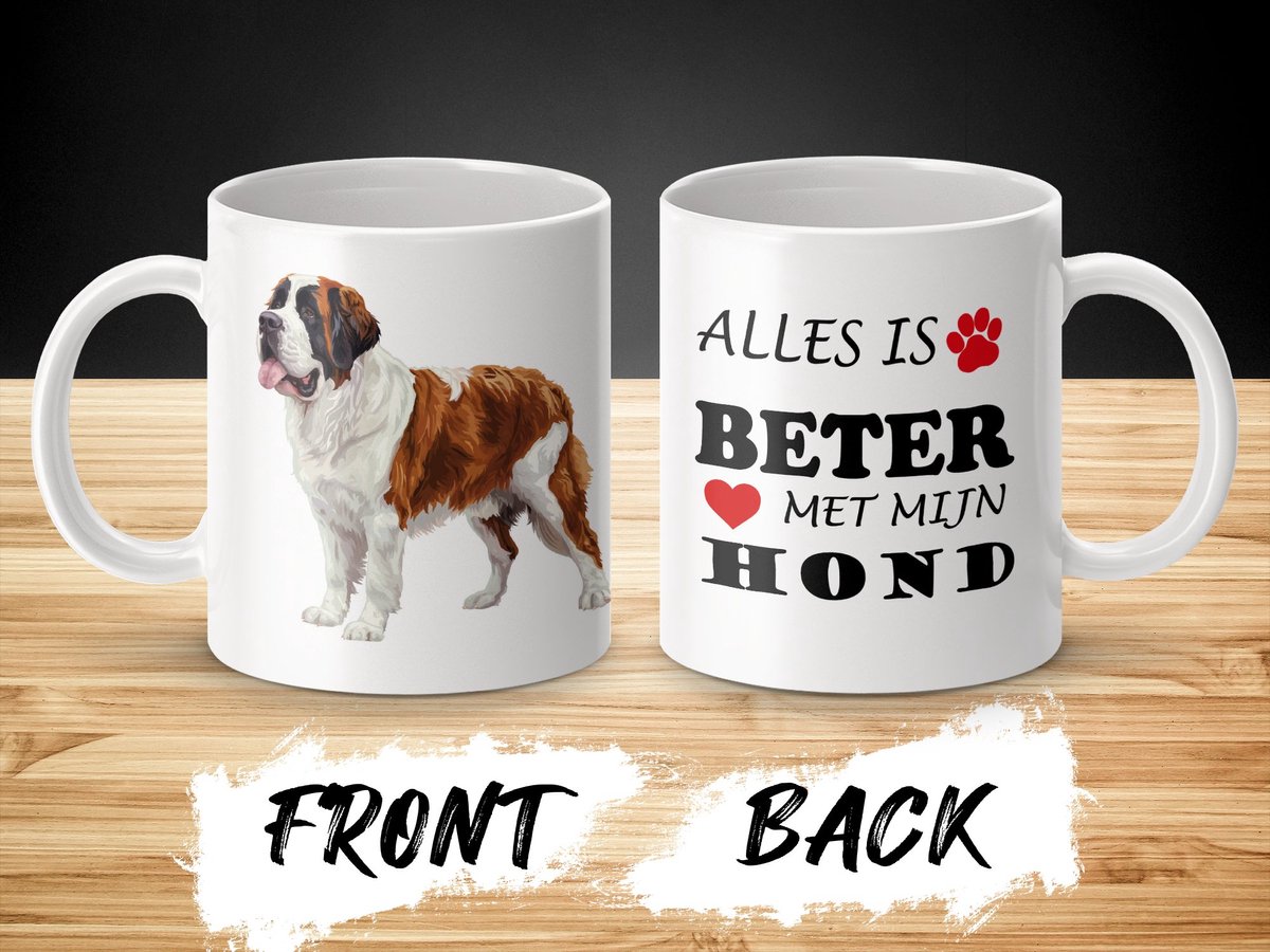 Mok Saint Bernard Alles is beter met mijn hond - dog - doglover
