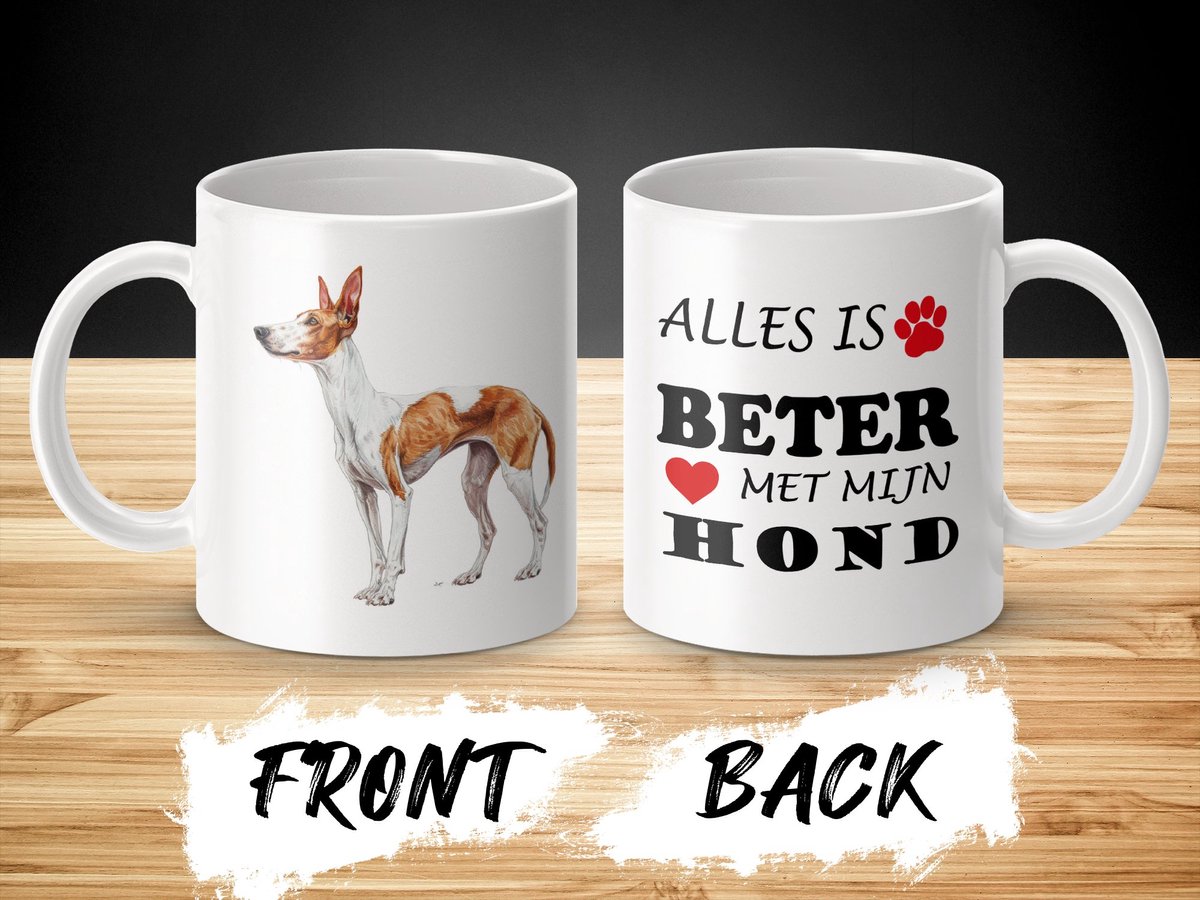 Mok Ibizan Hound Alles is beter met mijn hond - dog - doglover