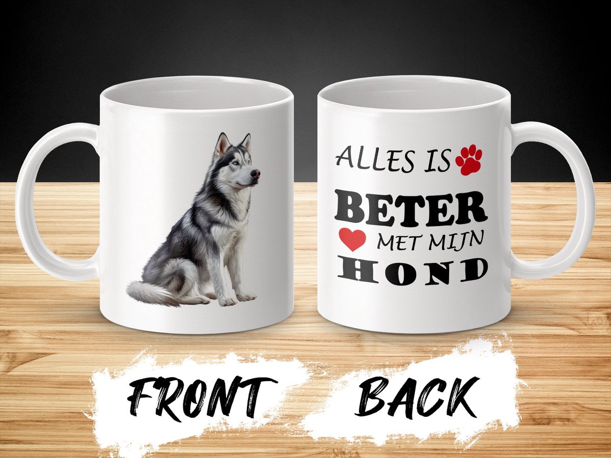 Mok Siberian Husky Alles is beter met mijn hond - dog - doglover