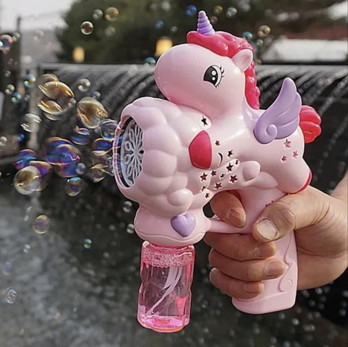 AnyPrice My Horse Bellenblaas Pistool Bellenblaasmachine voor Kinderen Belleblaas Inclusief Navulling Zomer Speelgoed Uitdeelcadeaus Bubble Gun Roze