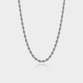 Rope Ketting 7 mm - Zilveren Schakelketting - 60 cm lang - Ketting Heren - Olympus Jewelry