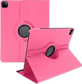Draaibare Bookcase - Geschikt voor iPad Air 2022 Hoes - 4e, 5e Generatie -10.9 inch (2020-2022) - Fel Roze