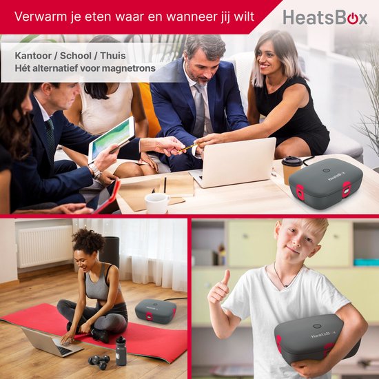 Boîte à lunch électrique Faitron Heatsbox Style - Boîte à lunch - Adultes - Acier inoxydable - Différents compartiments - Avec application smartphone - 220v - Pour repas chauds