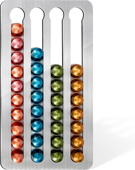 MeelioCafe Roterende capsulehouder voor 40 Nespresso-capsules, roterende koffiecapsulehouder voor Nespresso-koffiepads, accessoires voor Nespresso-capsuledispenser, zwart MeelioCafe Roterende capsulehouder voor 40 Nespresso-capsules, roterende koffiecapsulehouder voor Nespresso-koffiepads, accessoires voor Nespresso-capsuledispenser, zwart
