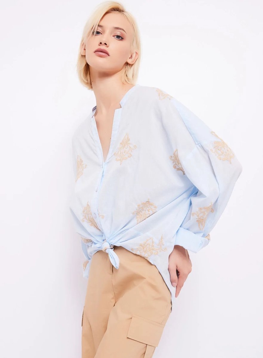 GAUDI - Long Sleeve Shirt 411FD45001 Light Blue - Maat : S/40