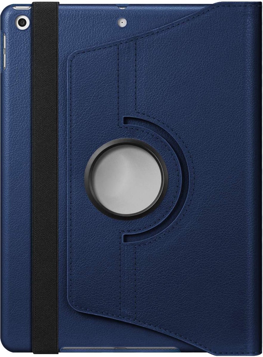 Draaibare Bookcase - Geschikt voor iPad Hoes 7e, 8e, 9e Generatie -10.2 inch (2019,2020,2021) - Donker Blauw