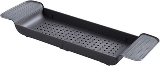 Olivas - Etagère de bain - Etagère de bain pour le bain - Support de bain réglable / extensible - 55 - 79 cm - Zwart