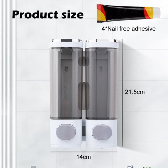 Anhow Set Van 3 Wandgemonteerde Zeepdispensers 500 ml, Zeepdispenser Anhow Set Van 3 Wandgemonteerde Zeepdispensers 500 ml, Zeepdispenser