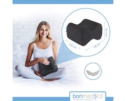 Orthopedisch Ergonomisch Kniekussen - Beenkussen voor zijslapers - Houding Correctie – Zijslaapkussen - Restform Leg PIllow - Zacht Geheugen Schuim Kussen Voor Benen Slaaphouding Tegen Rugpijn - Zwart