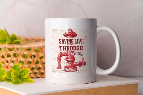 Mok Saving Live Through training - Firefighter - Gift - Cadeau - FireRescue - FireDepartment - FireSafety - Brandweerman - Brandweer - Brandveiligheid - Brandweertraining