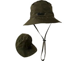 Unisex Regenhoed / Zonnehoed - Vissershoed Legergroen- Opvouwbaar, kreukherstellend- Youhomy Outdoor regenhoed waterproof- Anti UV straling| Vissen| Vakantie | unisex maat 58-60 CM| Vaderdag Cadeau