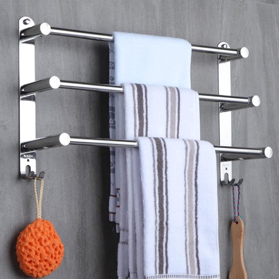 Porte-serviettes En Bambou Autocollant – Sans Perçage – Lot De 3 – Charge Max 3 Kg – Pour Cuisine