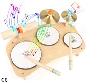 8-in-1 Houten Drumstel Speelgoed voor Kinderen - Muziekinstrumenten Set voor Jongens en Meisjes van 2-5 jaar - Leuke en Educatieve Speelervaring