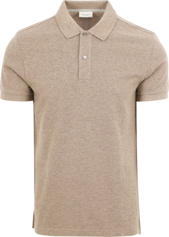 Profuomo - Piqué Poloshirt Beige - Modern-fit - Heren Poloshirt Maat S