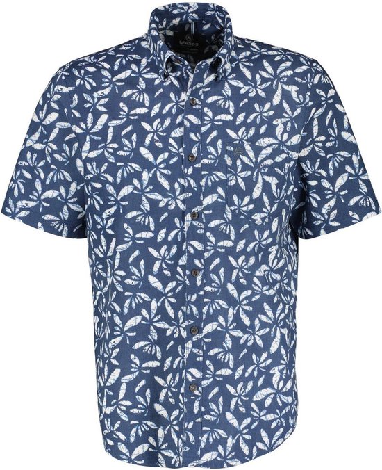 Lerros Overhemd Shirt Met Korte Mouwen En Allover Print 2442412 448 Mannen Maat - XL
