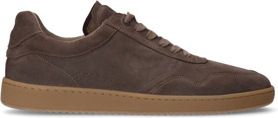 Manfield - Heren - Taupe suède sneakers - Maat 40