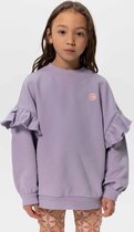 Sissy-Boy - Lavendel oversized sweater met ruffles en smiley patch
