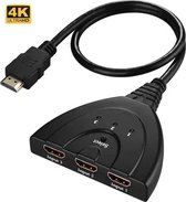Innovaland - HDMI Switch 4K 60Hz - 3 ingangen 1 uitgang - HDMI Switches - HDMI Switch Automatisch - HDMI Switcher 3D