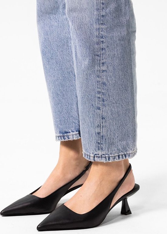 Sacha - Dames - Zwarte leren slingback pumps - Maat 38