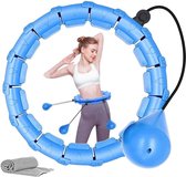 Gewogen Hula Hoop voor volwassenen - 24 knopen afneembaar en verstelbaar - Automatische rotatie - Taille workout fitness ring met massage - 360 graden - Slim design Hula hoop