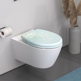 Wc-bril WIND FLOWER met softclose, toiletdeksel met motief en snelsluiting voor het reinigen, Duroplast wc-deksel (max. belasting van de wc-bril 150 kg)