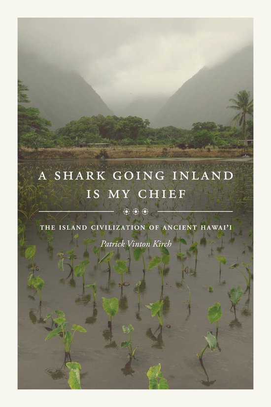 Couverture du livre 'A Shark Going Inland Is My Chief' avec texte et image d'une rizière.