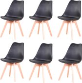 Chaise de salle à manger - Chaises Design - Chaise baquet - Chaise - Chaises - Chaises de salle à manger Chaises - Set de 6 - Zwart
