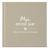 Fyllbooks Babyboek - Mijn eerste jaar invulboek - Baby dagboek - Linnen cover Taupe