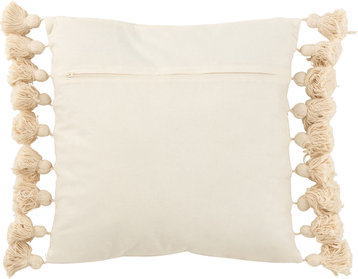 J-Line kussen Kwastje - katoen - beige