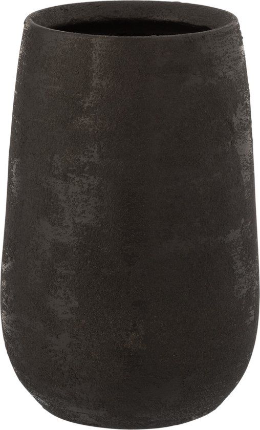 J-Line Vase Irregulier Rugueux Ceramique Noir Small