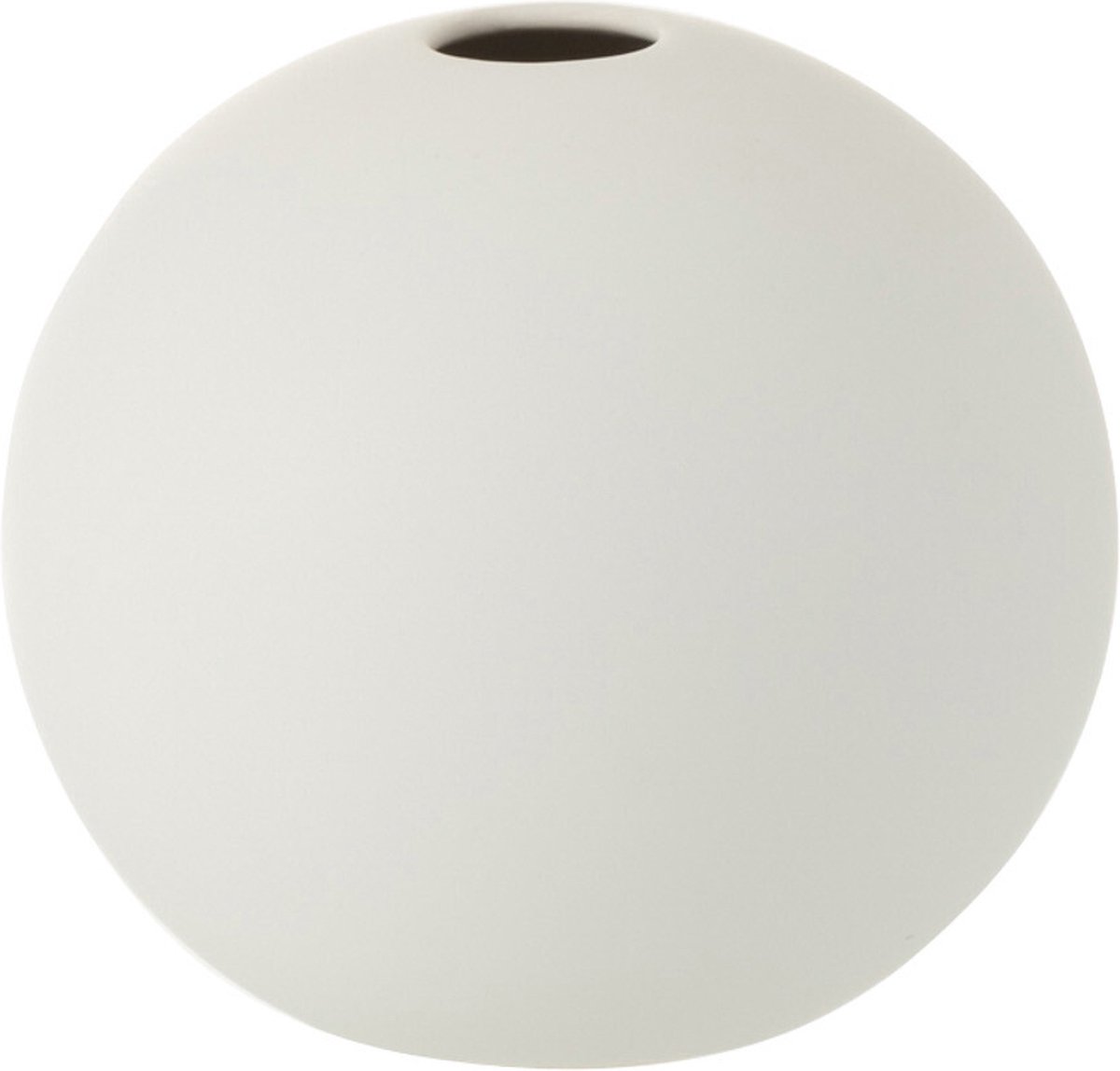 J-Line vaas Bol - keramiek - mat wit - small - 2 stuks - Ø 12 cm