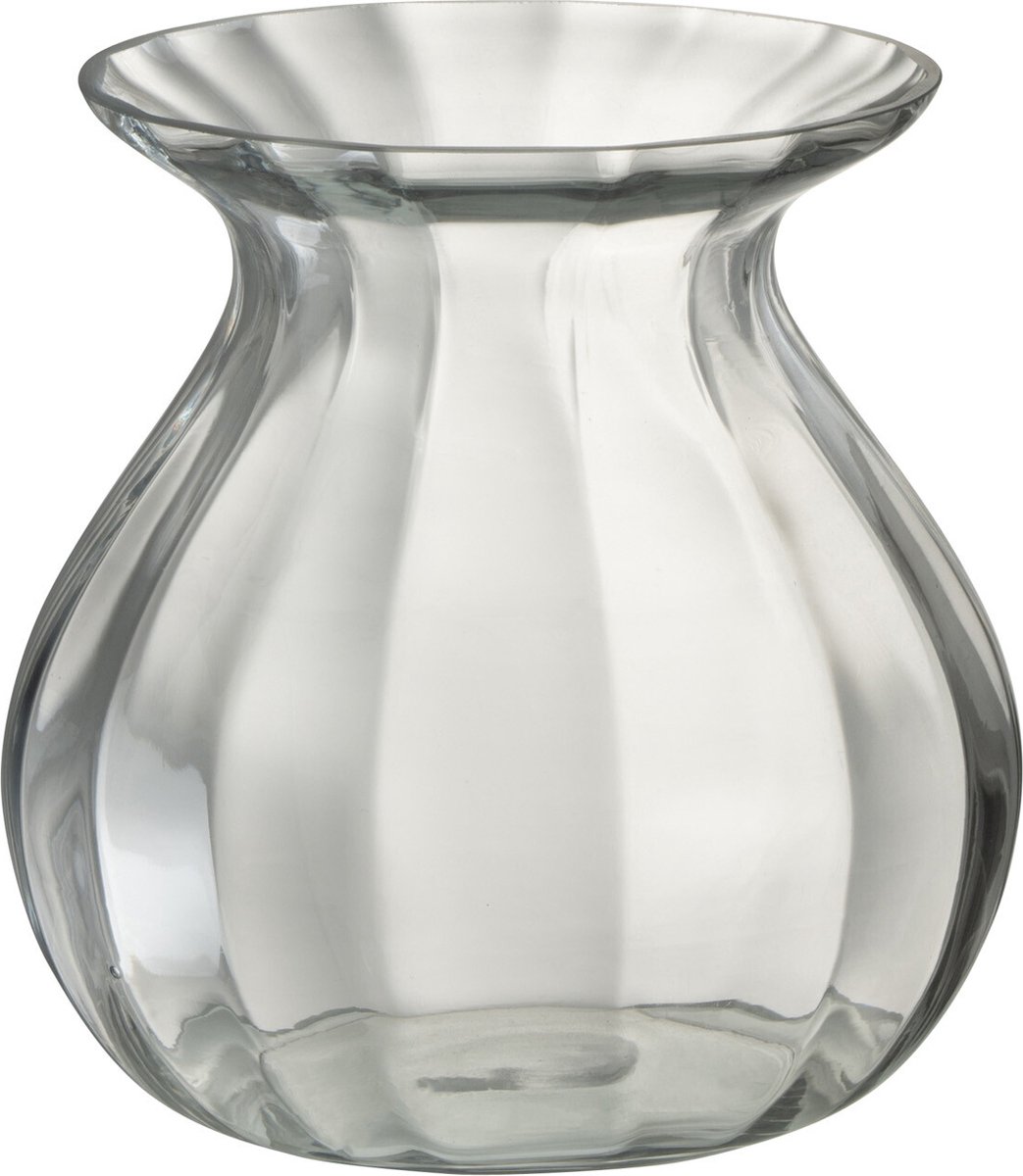 J-Line vaas Amo - glas - transparant - large - Ø 18 cm