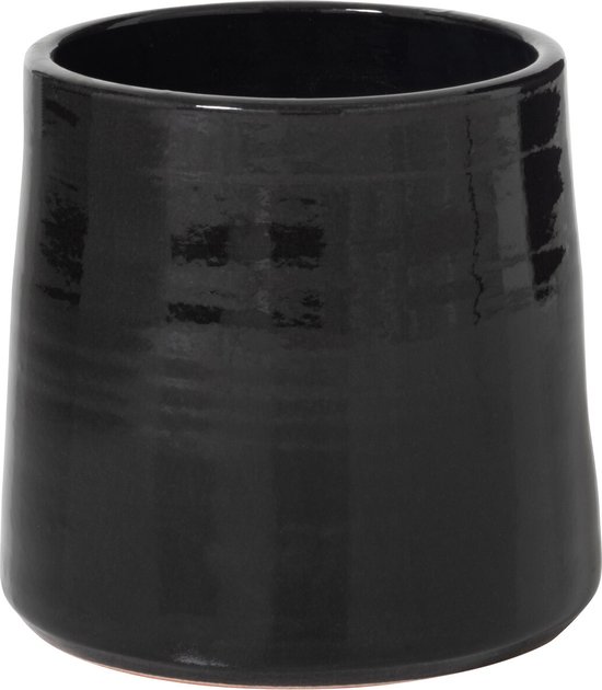 J-Line cache-pot Rond - céramique - noir - medium - Ø 23 cm