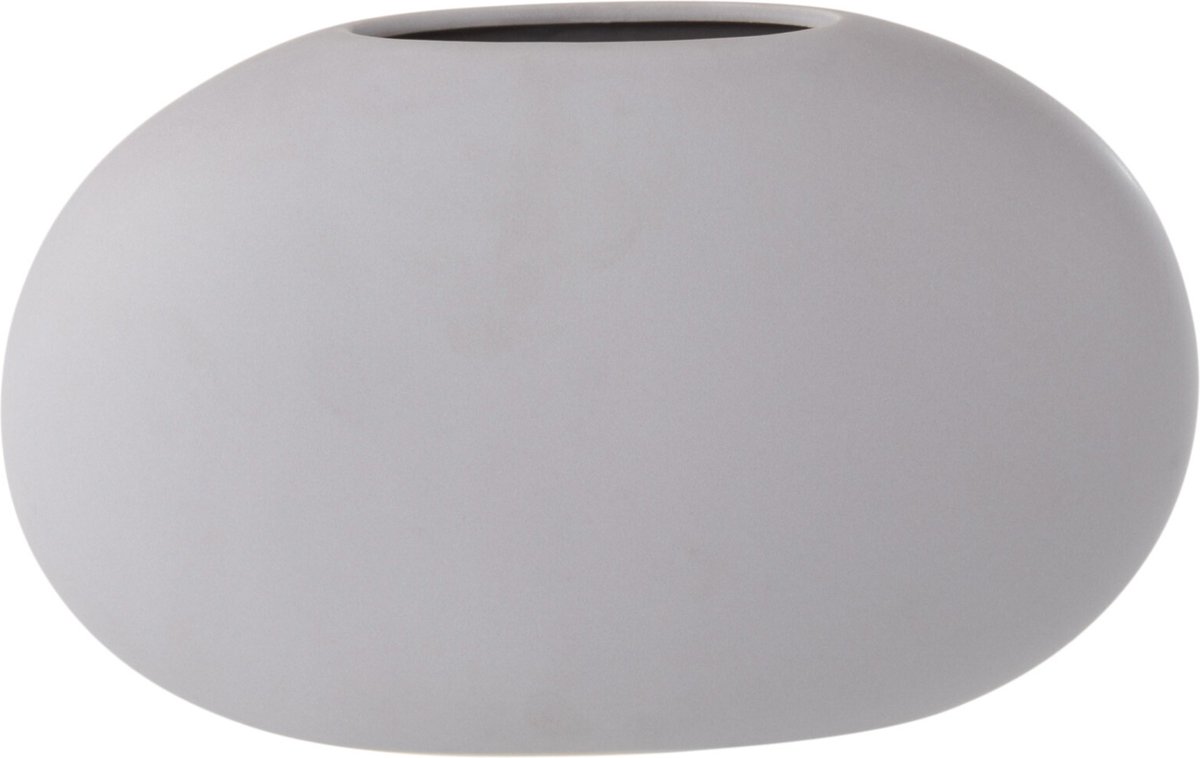 J-Line vaas Ovaal Plat - keramiek - lichtpaars - Ø 10 cm