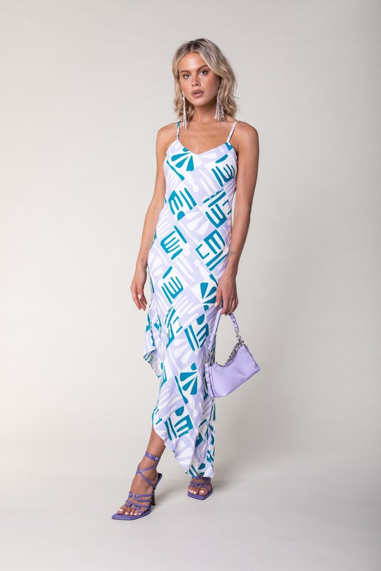 Colourful Rebel Alina Abstract Tiles Asymmetric Dress SL - XS