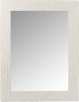 J-Line spiegel Rechthoekig Relief Bloem - polyresin - wit - large