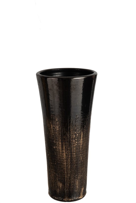 J-line Vase Spikkel Céramique Zwart/ Or Medium