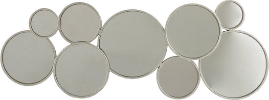 J-Line spiegel 9 Ronden - metaal - zilver