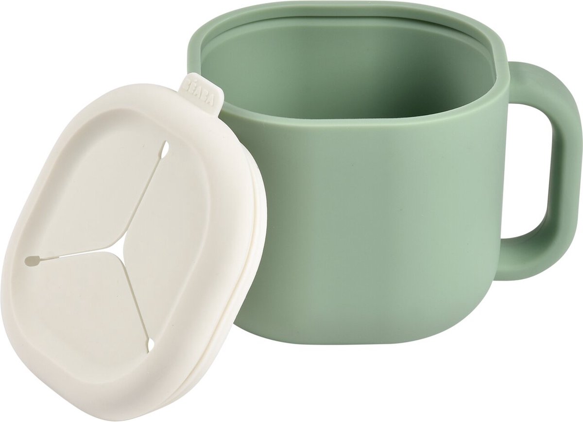 Goedkoopste Béaba Snackbox - Siliconen Snackbeker met Zacht Deksel - Sage Green - BPA-vrij - Vaatwasserbestendig - Groen