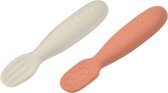 Béaba Pre-Spoons Lepeltjes - Set van 2 - Silicone - Groen/Terracotta