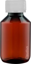 Lege Plastic Fles 100 ml Amber bruin - met verzegeldop - set van 10 stuks - navulbaar - leeg