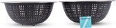 Set van 2 Zwarte Aluminium Vergiet Duo - Lichtgewicht Keukengadget - 28x28x11cm - Metaal - Essentieel Keukengerei voor Efficiënt Koken