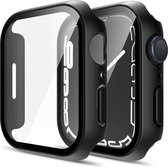 Apple Watch 45mm Serie 7 Serie 8 Serie 9 - Hoesje Harde beschermhoes swart scherm gehard glas