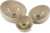 HomeBound by KY - Kaarsenstandaard bowl beige - 13x13x9cm - kaarsenstandaard beige bowl