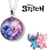 Disney Stitch Ketting - Stitch en Angel - 45cm - RVS - Cadeautje - Sieradendoosje - Feestje