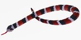 Cornelissen Knuffeldier Konings slang - zachte pluche stof - premium knuffels - zwart/rood - 100 cm