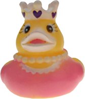 Rubber badeendje prinses - roze - badkamer fun artikelen - size 5 cm - kunststof - speelgoed eendjes