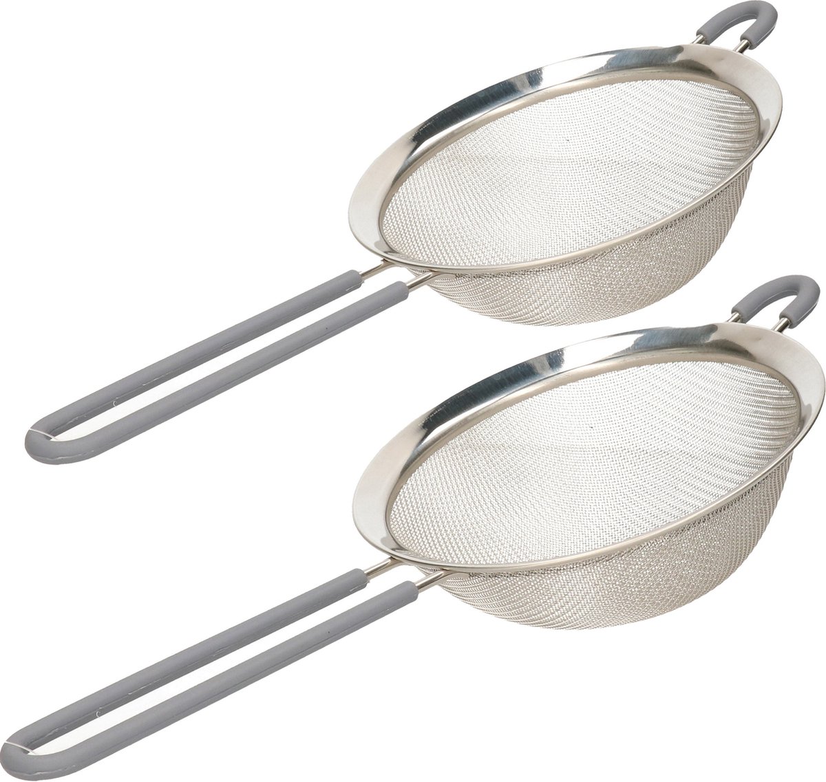 Set van 2x RVS zeven/vergieten met handvat - dia 35 en 33 cm - keuken artikelen