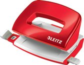 Leitz WOW Mini Perforator - Perforeert Tot 10 Vel - Voor Mappen En Ringbanden - Ideaal Voor Thuiskantoor/Thuiswerkplek - Rood