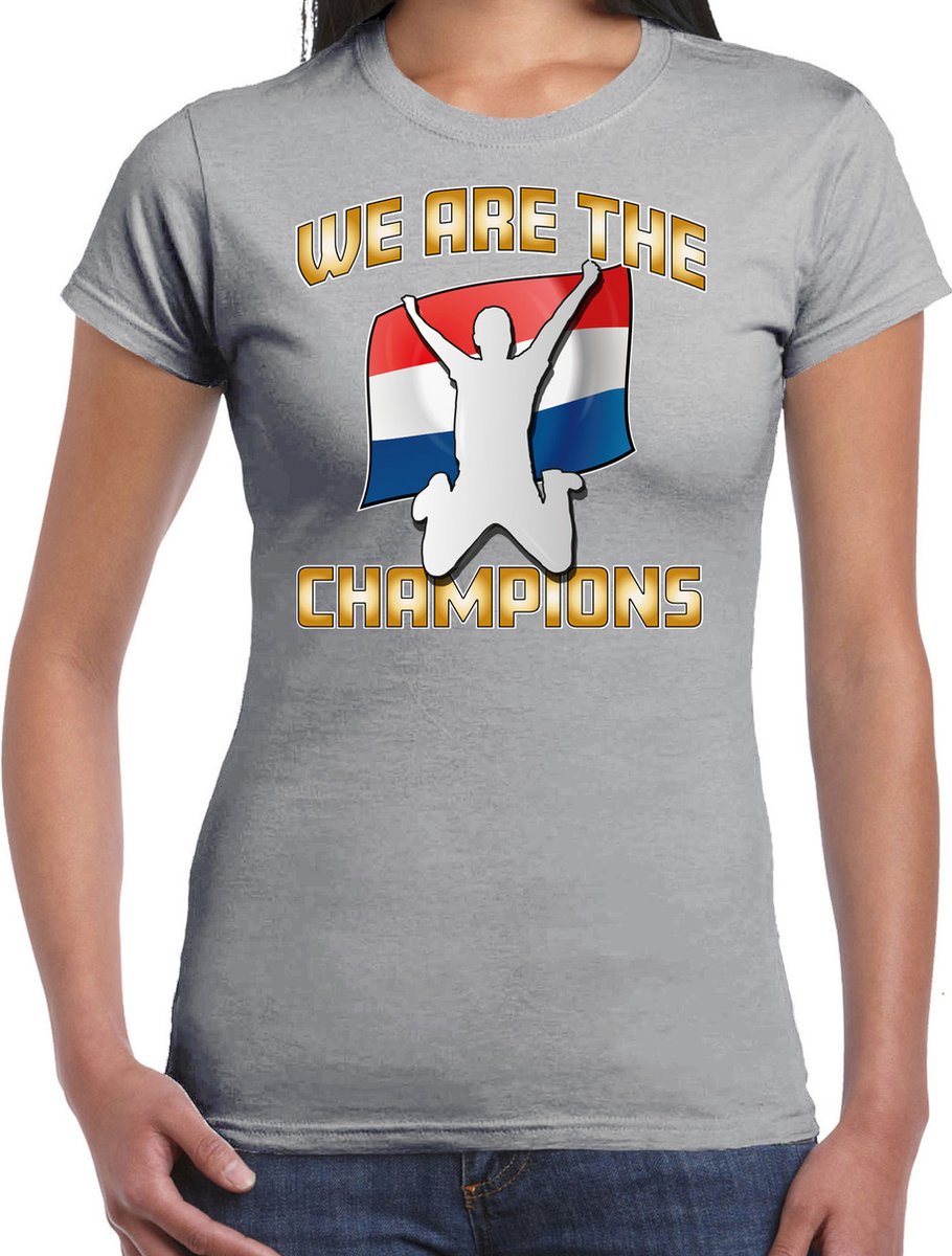 Bellatio Decorations Verkleed shirt voor dames - Nederland - grijs - voetbal supporter - themafeest XS